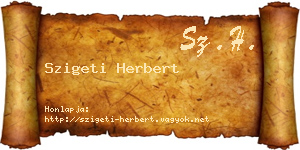 Szigeti Herbert névjegykártya